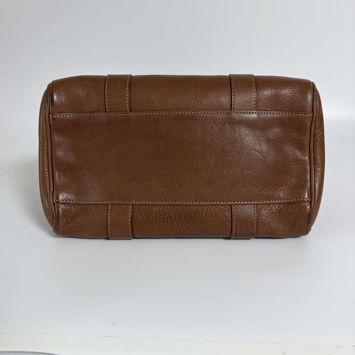 Mulberry Small Bayswater Satchel natural tan leather bag bottom view