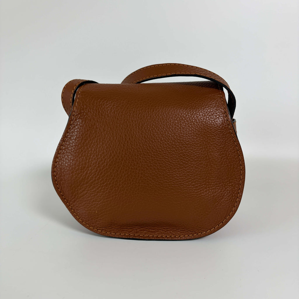 Chloé Marcie Mini Crossbody Bag brown leather back view