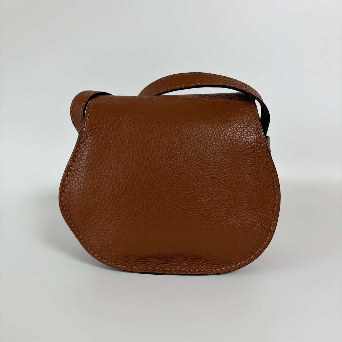 Chloé Marcie Mini Crossbody Bag brown leather back view
