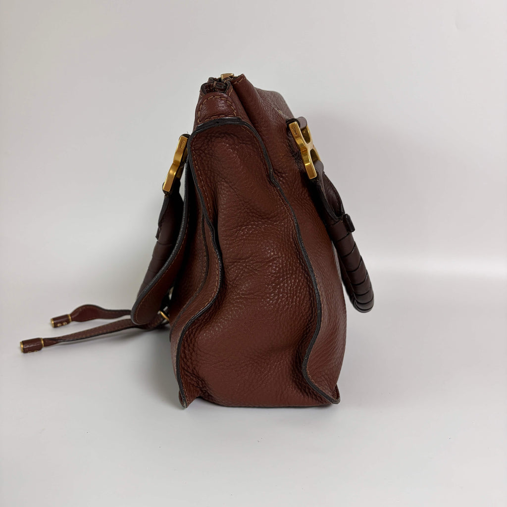 Chloé Marcie Shoulder Leather Bag Brown