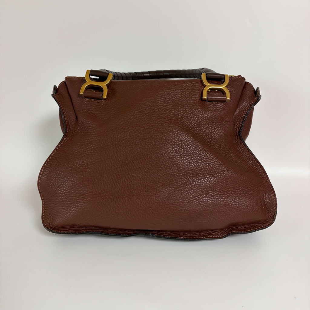 Chloé Marcie Shoulder Bag brown leather back view