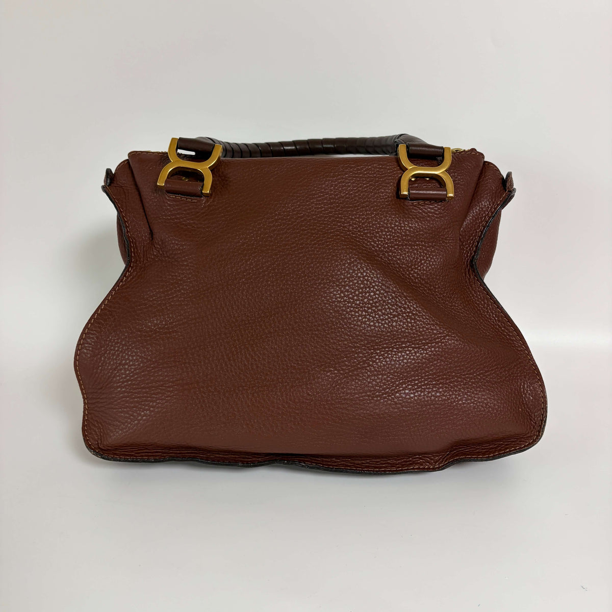 Chloé Marcie Shoulder Bag brown leather back view