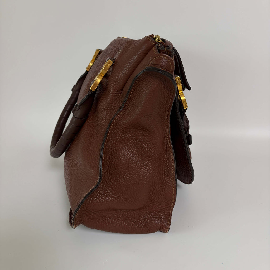 Chloé Marcie Shoulder Leather Bag Brown