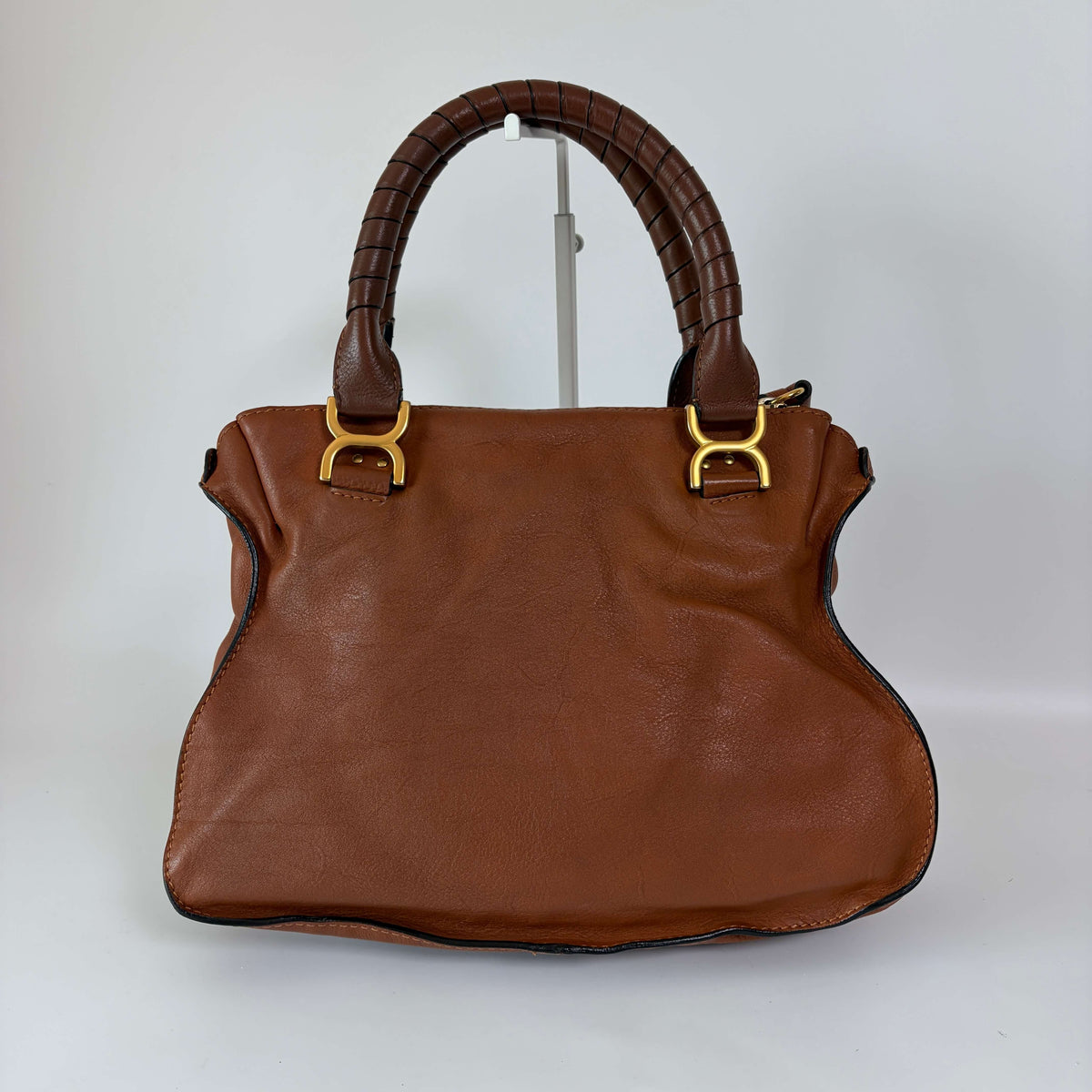 Chloé Marcie Shoulder Bag brown leather back view