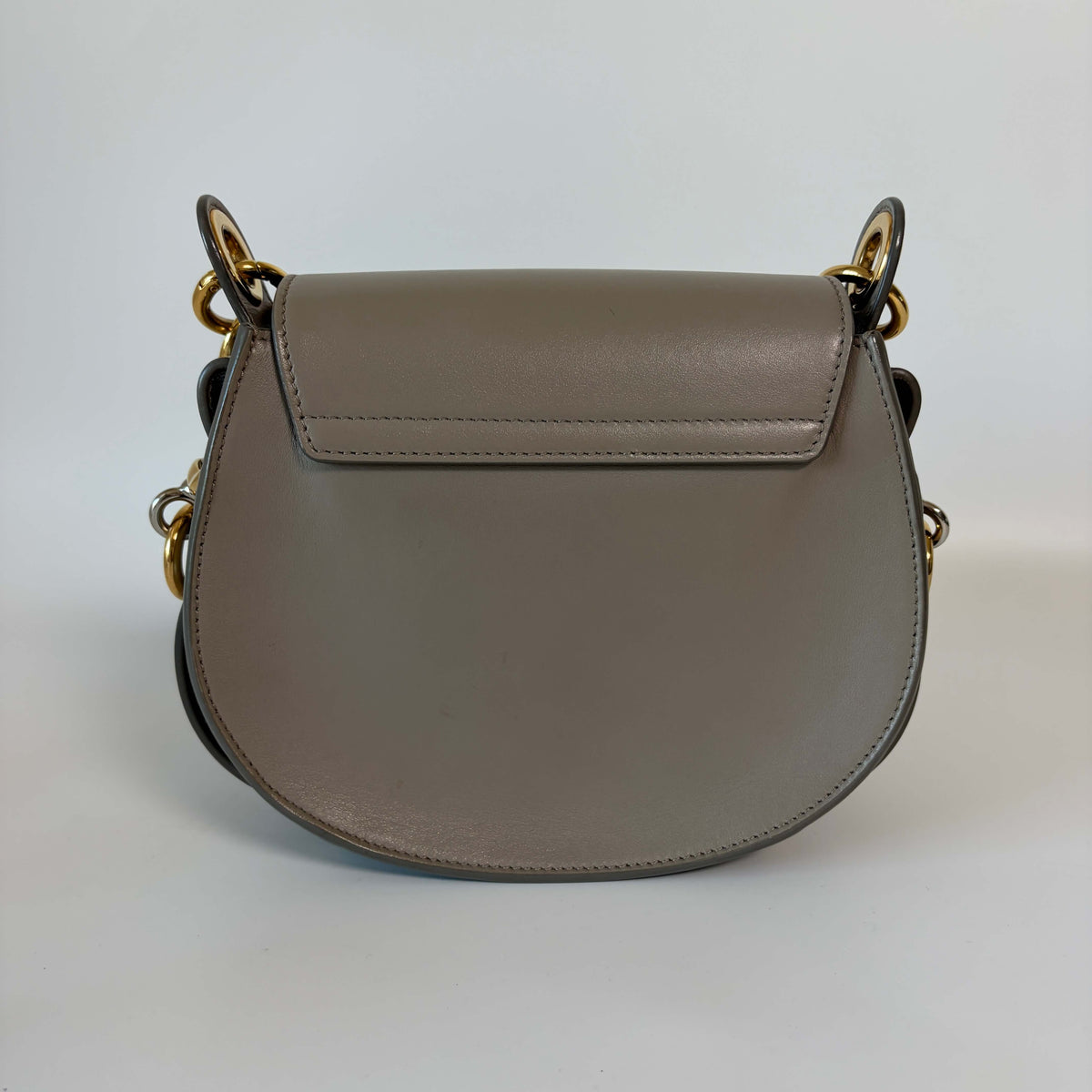 Chloé Tess Small Crossbody Bag gray leather back view
