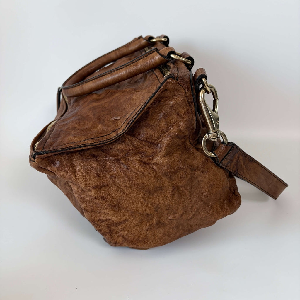 Givenchy Pandora Medium Shoulder Bag brown distressed leather right side view