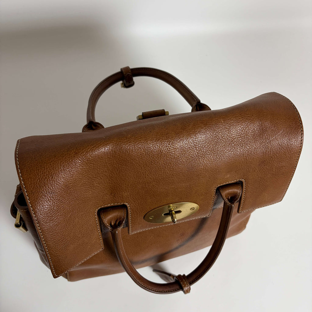 Mulberry Cara Delevingne Backpack Oak leather top handles and flap closure details