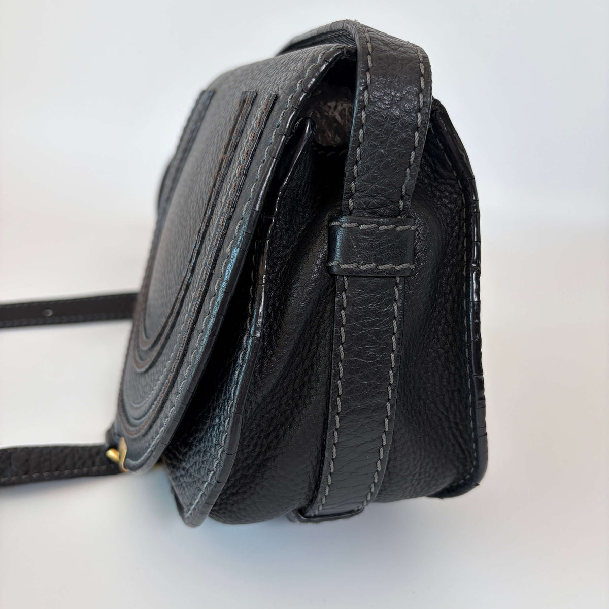 Chloé Marcie Mini Crossbody Bag black leather right side view