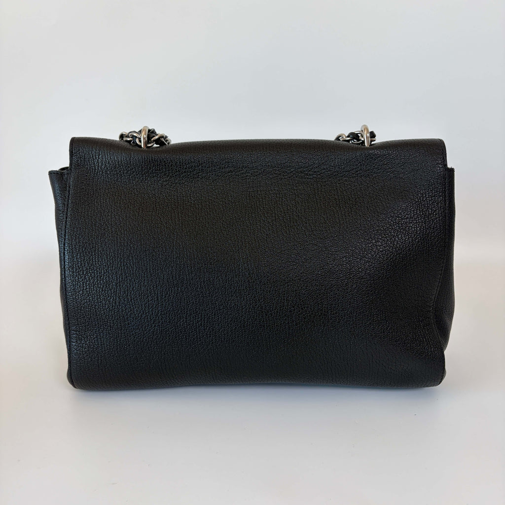 Mulberry Lily Shoulder Bag black grained leather back view
