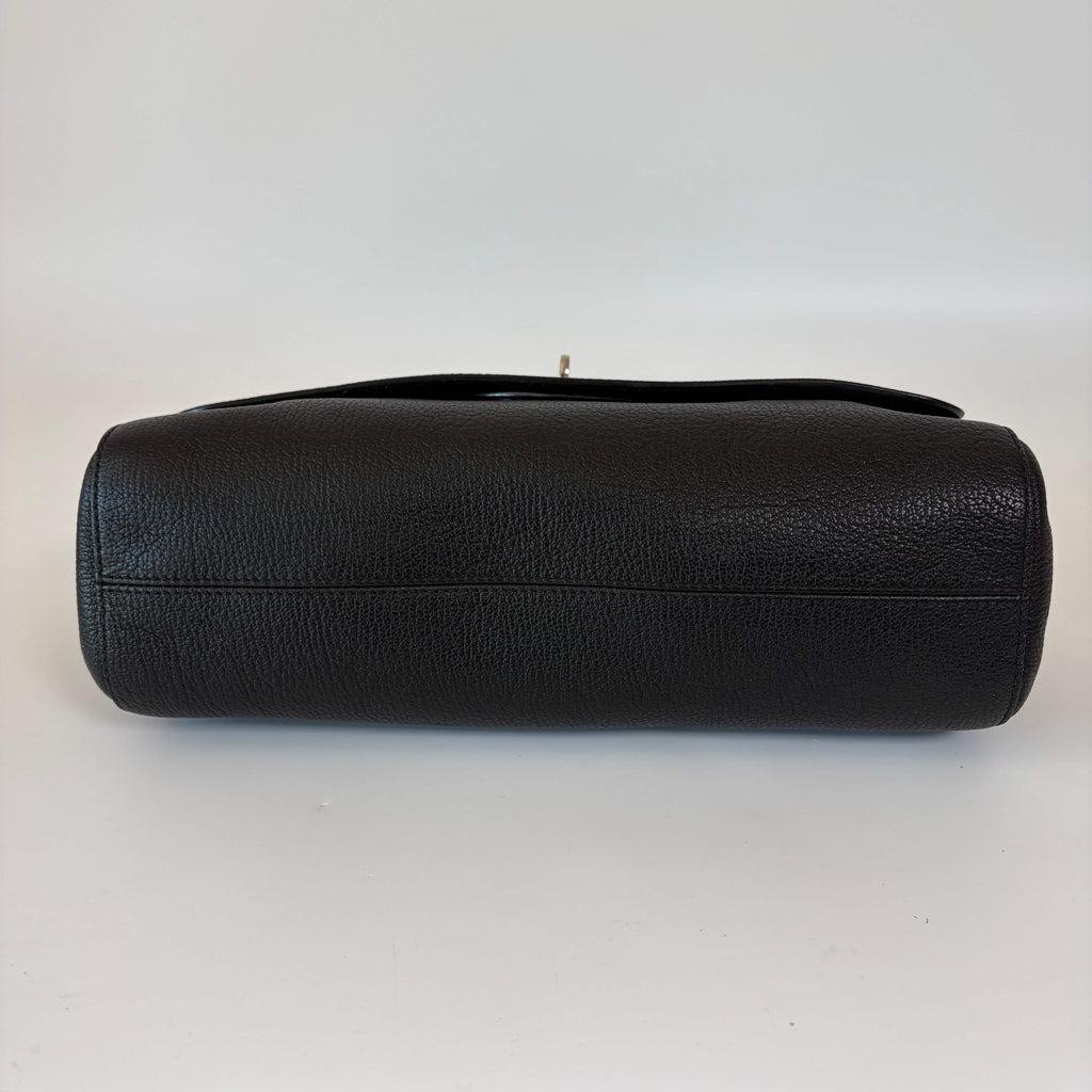 Mulberry Lily Shoulder Bag black leather bottom and base details
