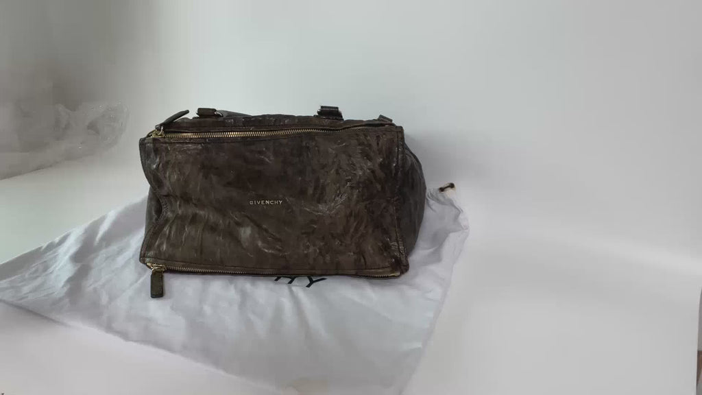 Authentic Givenchy Pandora Large Dark Brown Leather Shoulder Bag