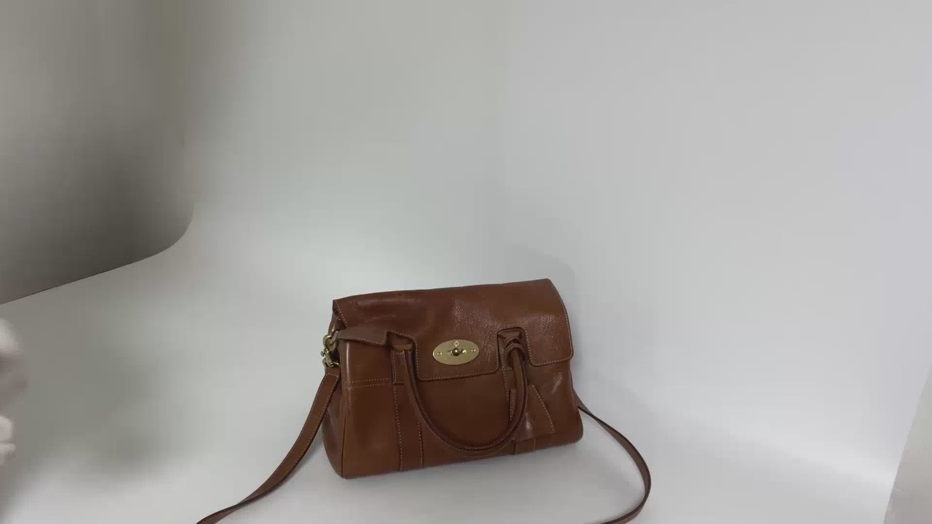 Authentic Mulberry Small Bayswater Satchel natural tan leather bag detailed condition video