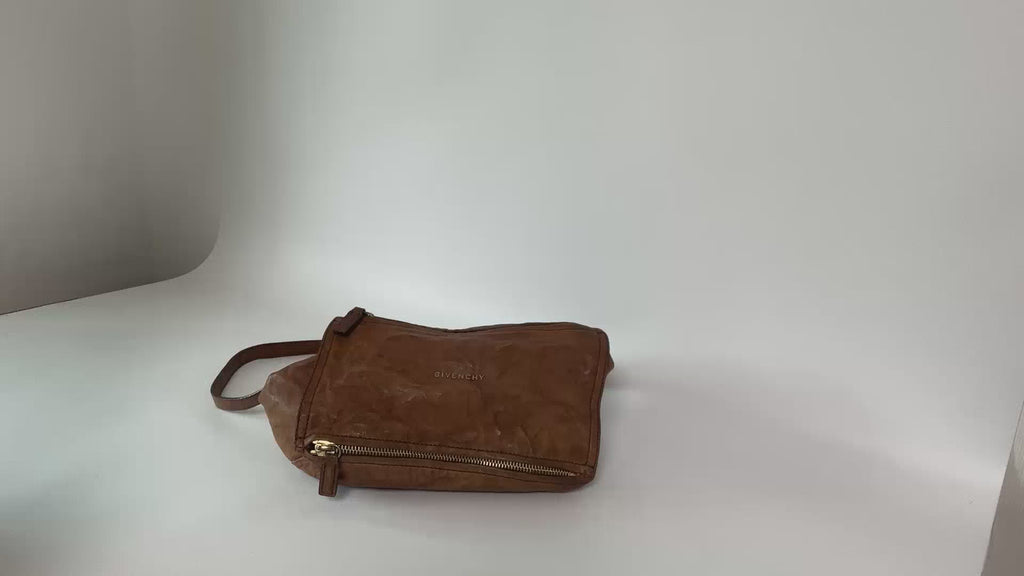 Authentic Givenchy Pandora Small Brown Leather Shoulder Bag video